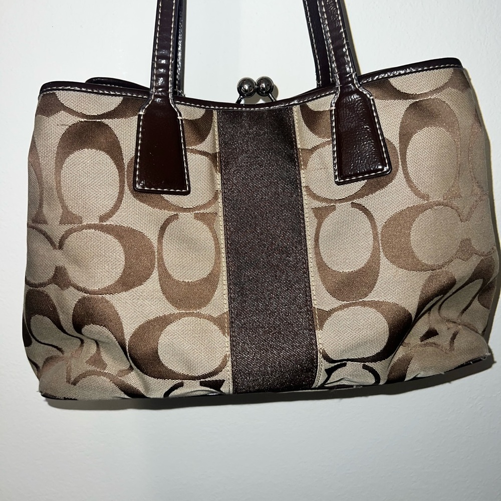 COACH Signature Canvas Tote Bag in Brown - Picture 10 of 11